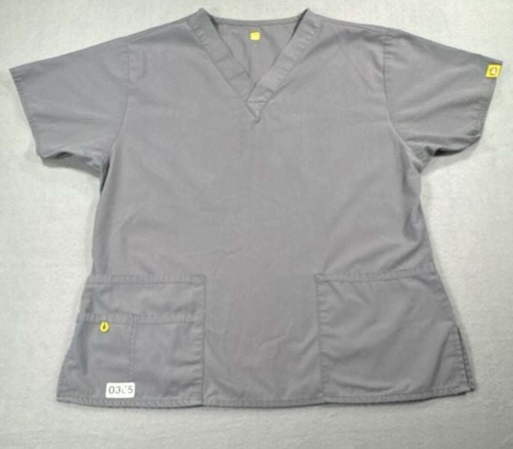 WonderWink Origins Bravo V-Neck Scrub Top Grey Large